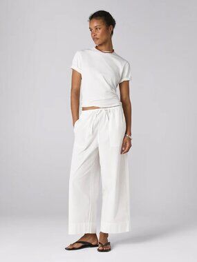 NEW With Nothing Underneath Sifnos Trousers in Fine Poplin in White